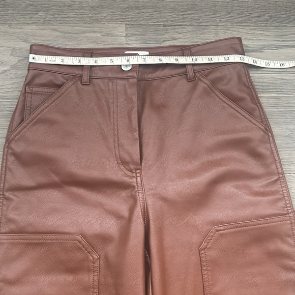 Wilfred Free | Aritzia brown faux leather straight leg pants size 2 - Picture 6 of 12